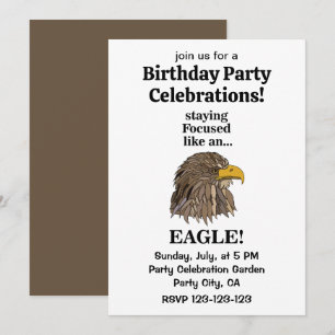 Invitation Golden Eagle Head Anniversaire Fête