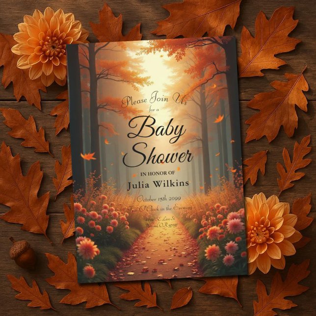 Invitation Golden Ember Autumn Woodland Stroll (Créateur téléchargé)