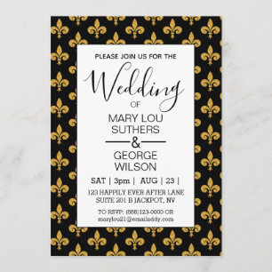 Invitation Golden Fleur de Lis