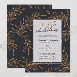 Invitation Golden Floral 50e anniversaire de Mariage
