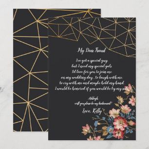 Invitation Golden Geometry sera ma servante
