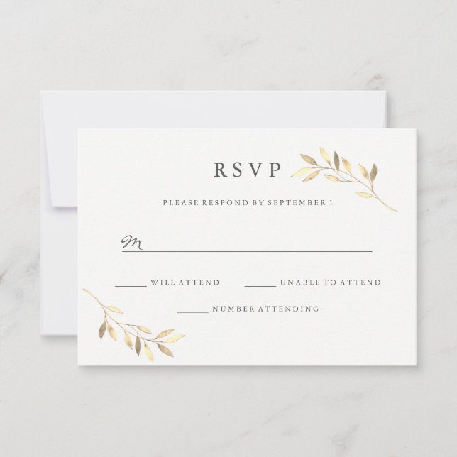 Invitation Golden Leaf Garden Wedding Digital ou impression R (Devant)