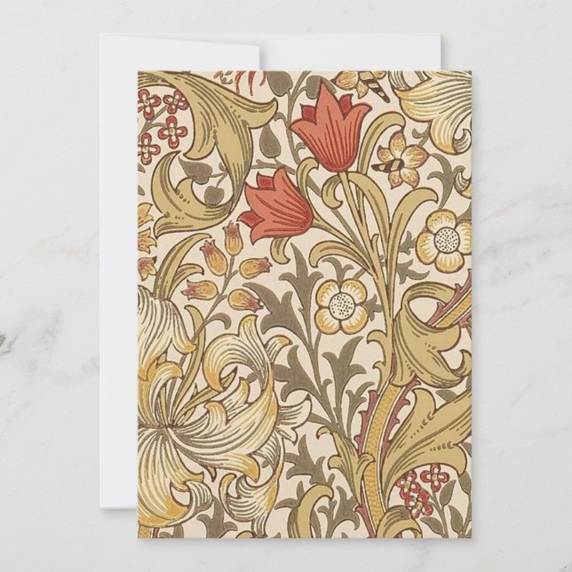 Invitation Golden Lily Version Motif 2 Par William Morris (Devant)