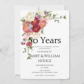Invitation "Golden Memories : Celebrating 50 Years of Love"