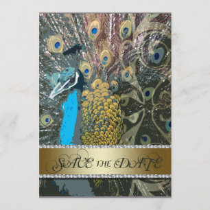 Invitation Golden Peacock Enregistrer la date annonce