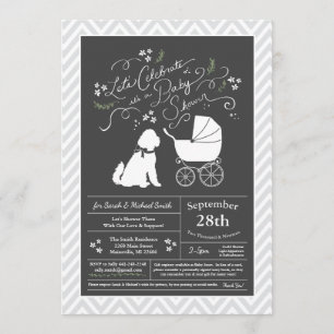 Invitation Goldendoodle Chien Baby shower genre neutre