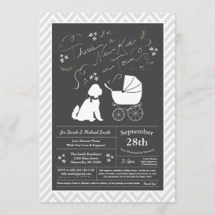 Invitation Goldendoodle Chien Baby shower genre neutre