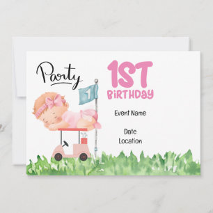 Invitation Golf 1er anniversaire enregistrer la date pour la 