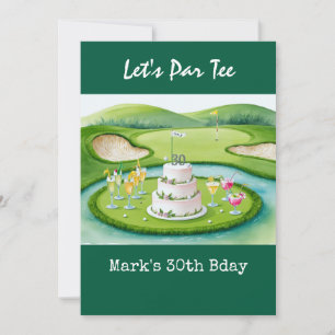 Invitation Golf 30e anniversaire Par tee trente