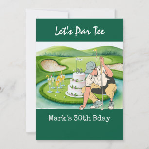 Invitation Golf 30e anniversaire Par tee trente