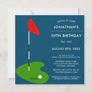 Invitation Golf 50e fête d'anniversaire