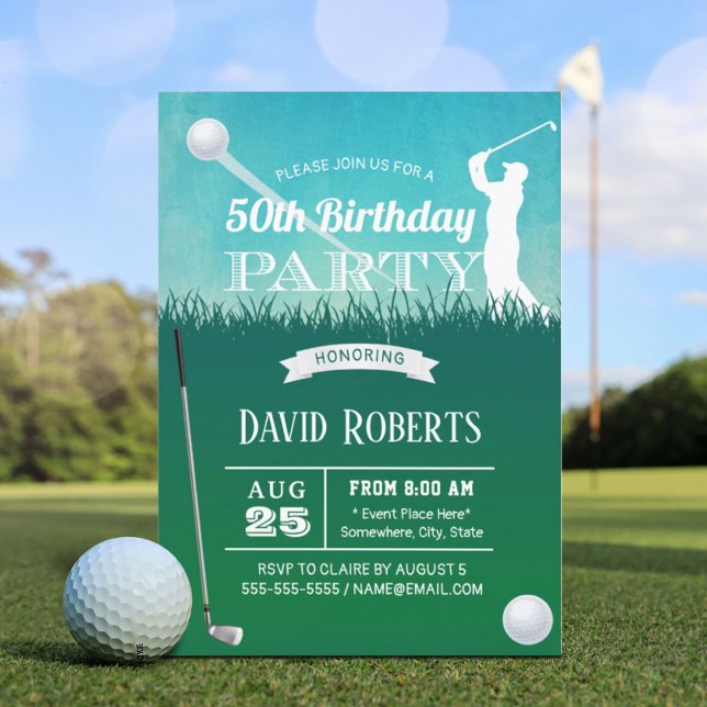 Invitation Golf 50e fête d'anniversaire (Créateur téléchargé)