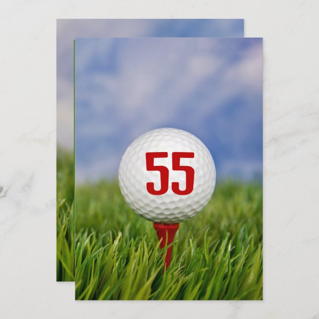 Invitation Golf 55ème anniversaire (Devant / Derrière)