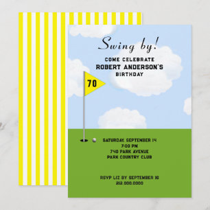 Invitation Golf à thème fête d'anniversaire