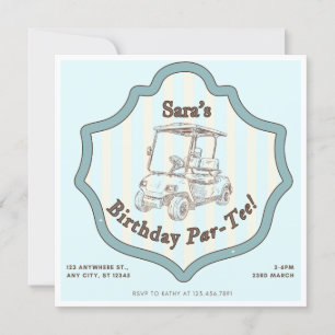 Invitation Golf à thème fête d'anniversaire