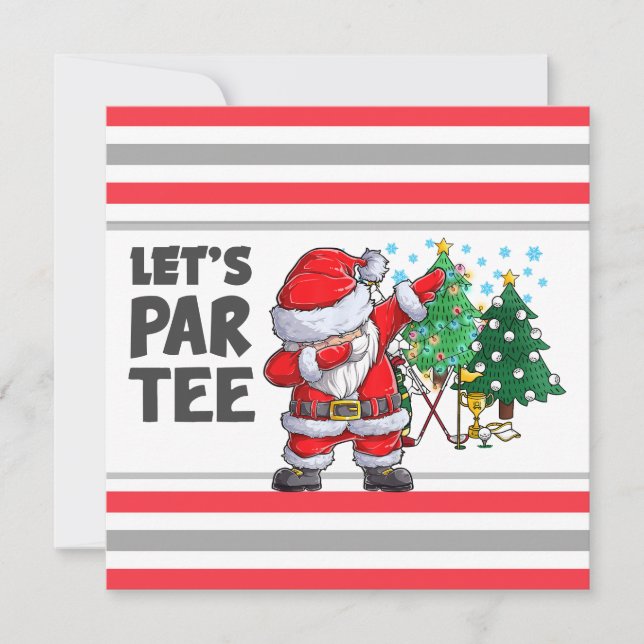 Invitation Golf avec le Père Noël Faisons Par Tee Party (Devant)