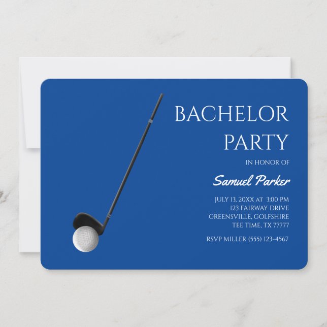 Invitation Golf Bachelor Party - Golf trip Classic Minimal (Devant)
