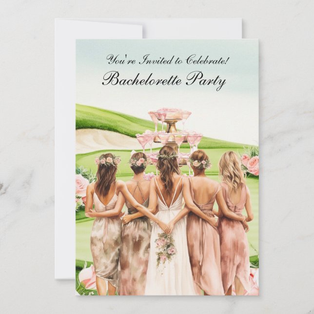 Invitation Golf Bachelorette Party sur golf (Devant)