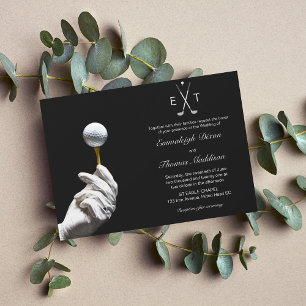 Invitation Golf Ball Glove Main Élégant mariage
