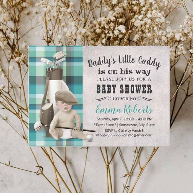 Invitation Golf Boy Future Golfer Cute Caddy Baby shower (Créateur téléchargé)