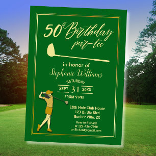Invitation Golf Classic Green Golden Women 50e anniversaire