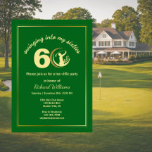 Golf Classic Vert Joueur Doré 60e Anniversaire  In