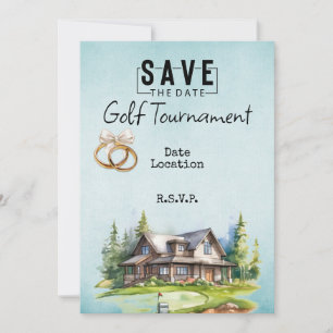 Invitation Golf Club maison pour mariage enregistrer la date