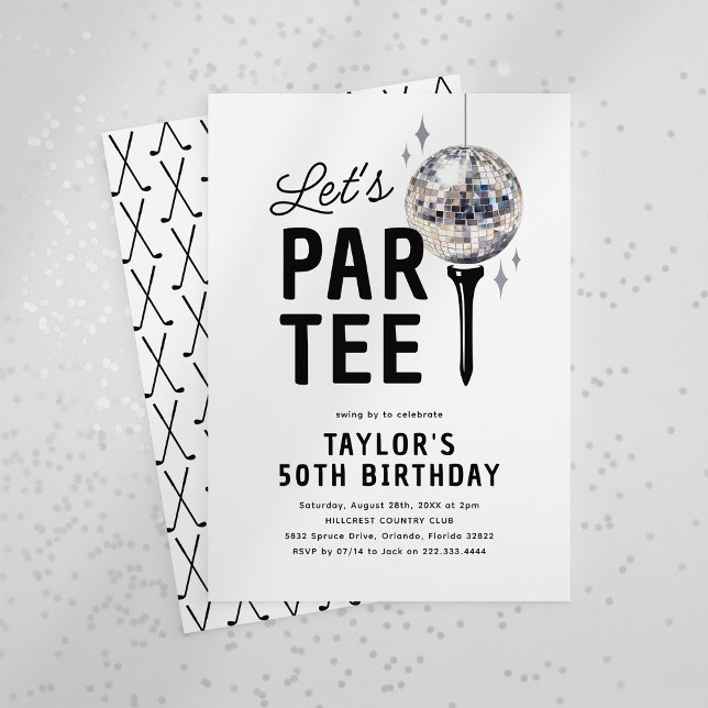 Invitation Golf Disco Adult Birthday Party (Créateur téléchargé)
