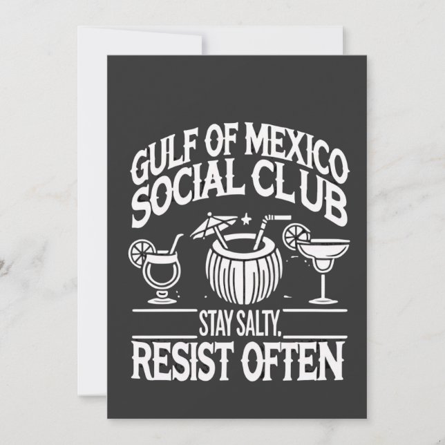 Invitation Golf du Mexique Social Club Restez Salé Résiste (Devant)