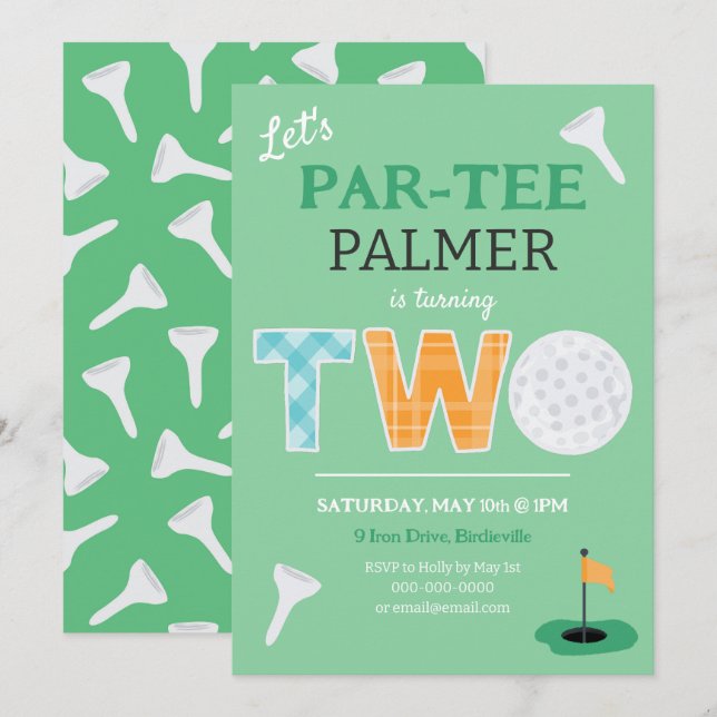 Invitation Golf du Parc 2 Anniversaire Golf (Devant / Derrière)