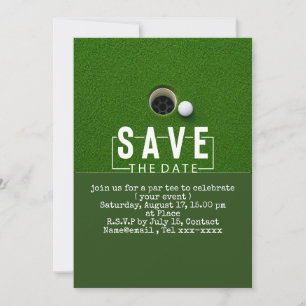 Invitation Golf enregistrer la date golf balle putting trou e