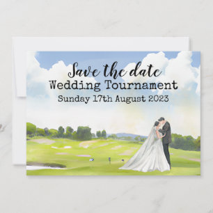 Invitation Golf Enregistrez la date Mariage Golf Aquarelle  I