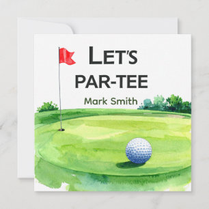 Invitation Golf Faisons la Fête sur le Vert de Putting Par-Te