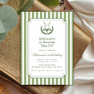 Invitation Golf Green Thir-Tee 30e Anniversaire Adulte Extéri