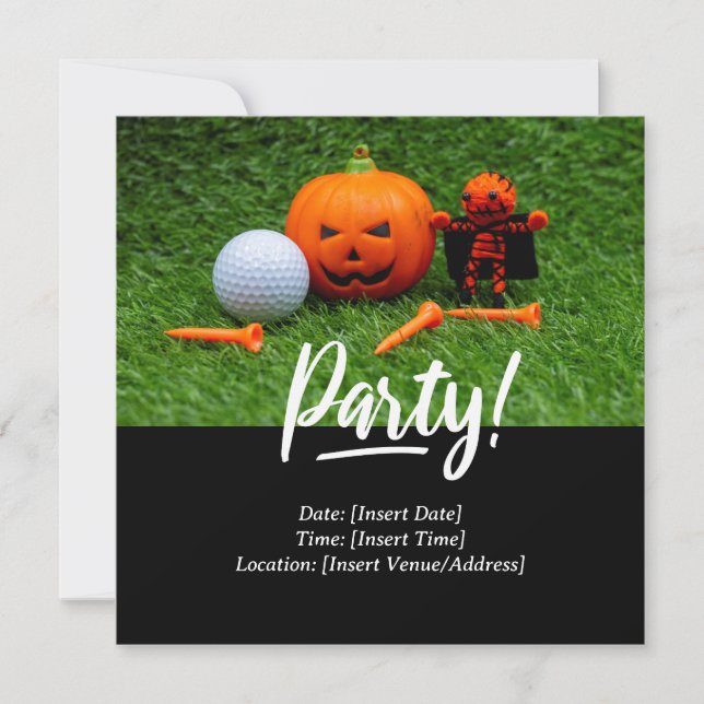 Invitation Golf Halloween thème pour golfeur (Devant)