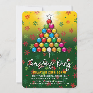 Invitation Golf Joyeux Noël-vacances Design
