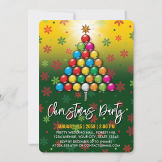 Invitation Golf Joyeux Noël-vacances Design