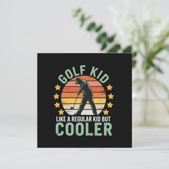 Invitation Golf Kids Funny Young Golfer & Golfing Lover Gift  (Debout devant)