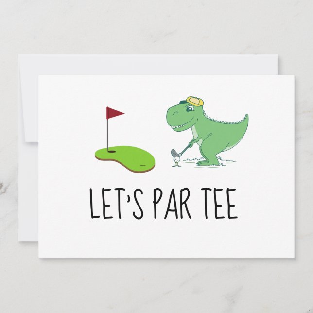 Invitation Golf Let’s Par avec drapeau de golf sur vert (Devant)