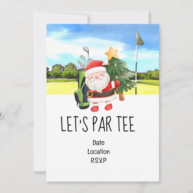 Invitation Golf Let’s Par tee Christmas party pour Golfer (Devant)