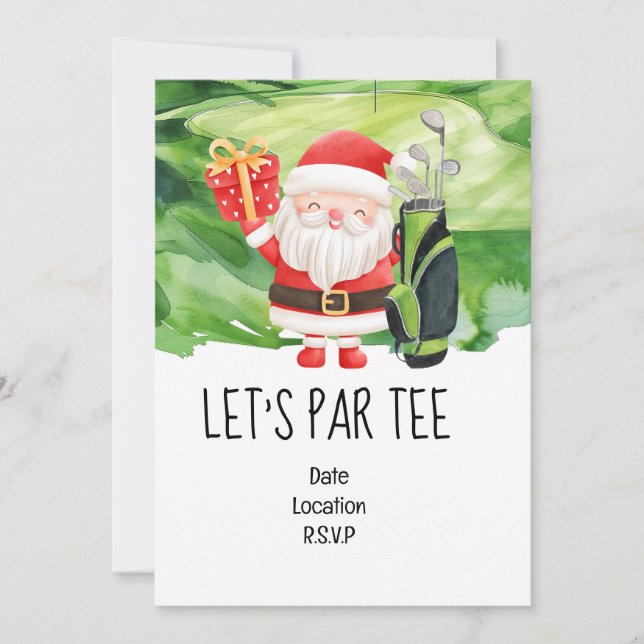 Invitation Golf Let’s Par tee Christmas party pour Golfer (Devant)