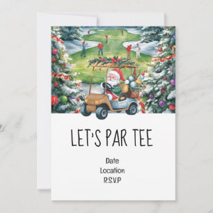 Invitation Golf Let’s Par tee Christmas party pour Golfer