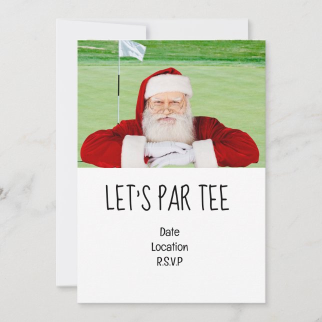 Invitation Golf Let’s Par tee Christmas party pour Golfer (Devant)