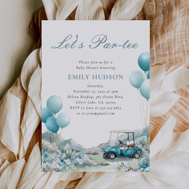 Invitation Golf Let's Par-tée Baby Shower Bleu (Créateur téléchargé)