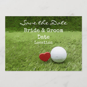 Invitation Golf Mariage enregistrer la date avec amour golfeu