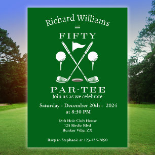 Invitation Golf Modern Emblem Clubs 50e anniversaire