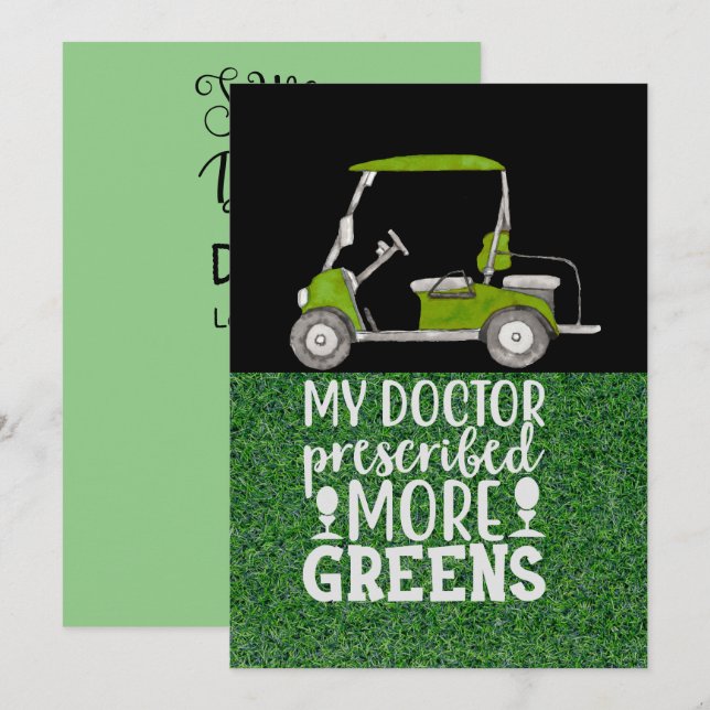Invitation Golf Mon médecin a prescrit plus de vert drôle (Devant / Derrière)