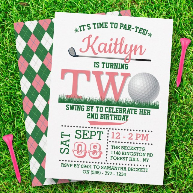 Invitation Golf PAR-TEE 2e anniversaire (Créateur téléchargé)