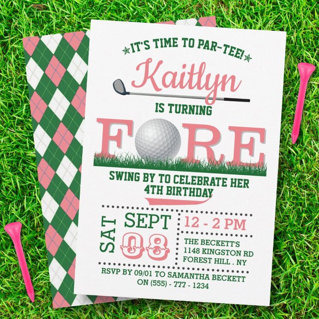 Invitation Golf PAR-TEE 4e anniversaire (Créateur téléchargé)