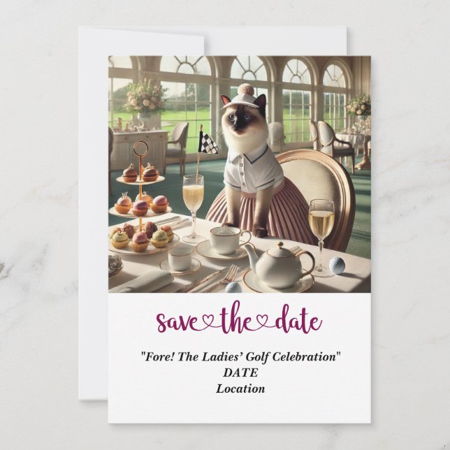 Invitation Golf Par tee Jeu de golfeurs de femmes enregistrer (Devant)